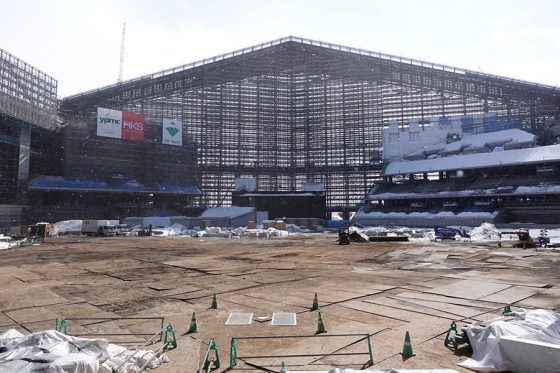 2023年3月の開業に向けて建設が進む北海道日本ハムの新球場「ES CON FIELD HOKKAIDO」※写真提供：Full-Count(写真：町田利衣)