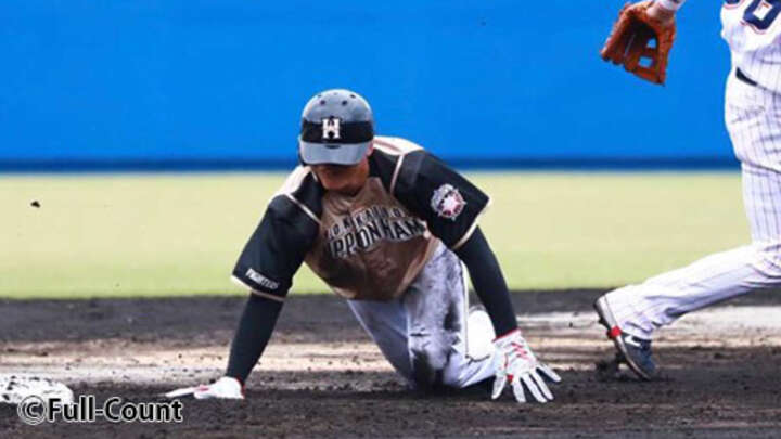 北海道日本ハム清宮が2戦連続代打、四球で初出塁　続く打者が安打も…二塁手前で転倒