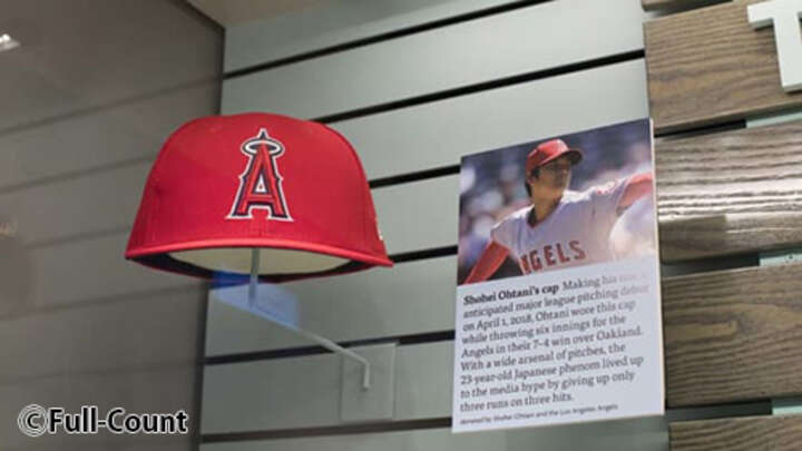 米野球殿堂に寄贈された大谷翔平の初登板時着用の帽子【写真提供：Milo Stewart Jr./National Baseball Hall of Fame.】