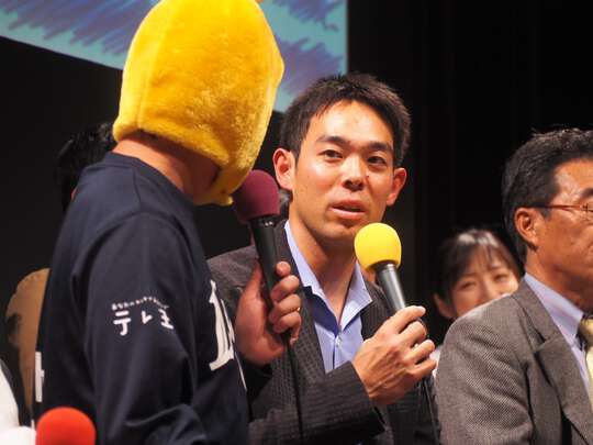 開幕4日前にもかかわらずイベントに登場した秋山選手【写真提供：文化放送】