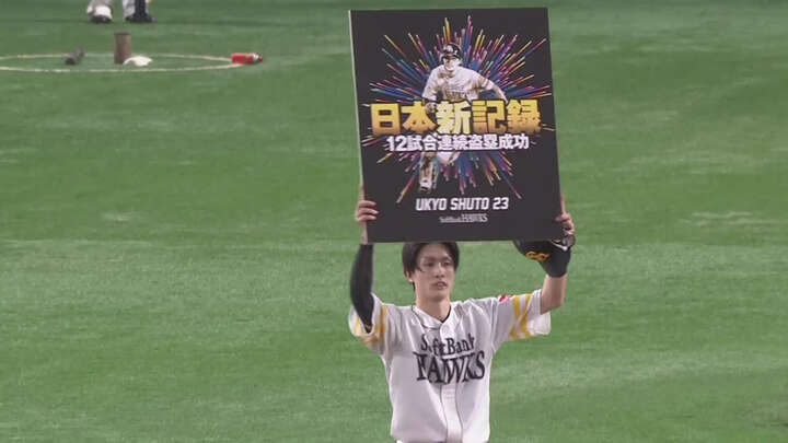 福岡ソフトバンクがサヨナラ勝ちで球団最多の月間20勝！　周東佑京は12試合連続盗塁の日本新記録