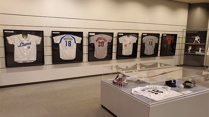 松坂大輔投手  引退記念展示風景　写真提供・野球殿堂博物館