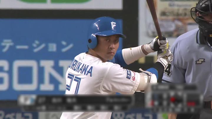 北海道日本ハム・古川裕大がプロ初打点をマーク。高橋光成の初球を捉える